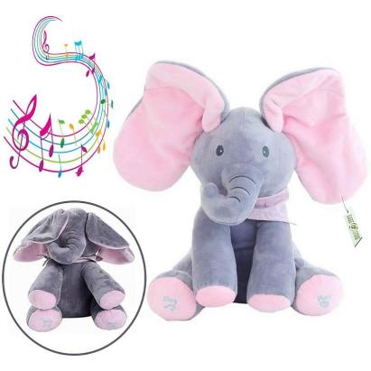 Elefantel de plus interactiv, canta si isi misca urechile, jucarie peek a boo MultiMark GlobalProd