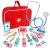 Trusa doctor stomatolog copii, set din lemn cu multiple accesorii, geanta cu fermoar MultiMark GlobalProd