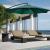 Umbrela de gradina, diametru 300 cm, manivela, reglabila, impermeabila, cadru otel, verde MultiMark GlobalProd