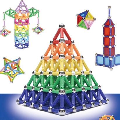 Set constructie magnetic 3d, joc educativ, 230 piese multicolore, diferite forme si dimensiuni, 6 ani+ MultiMark GlobalProd