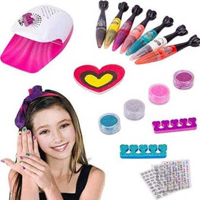 Kit pentru pictat si decorat unghiile, 7 markere, lampa, alimentare baterii, multicolor, 6+ MultiMark GlobalProd