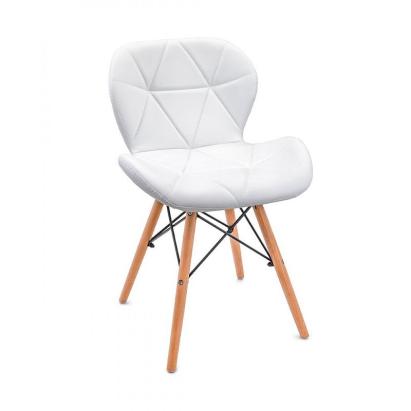 Scaun bucatarie, cadru lemn natur, design scandinav, alb MultiMark GlobalProd