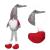 Elf de jucarie 50 cm, figurina decorativa craciun, material textil, rosu si gri MultiMark GlobalProd