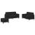 Set de canapele cu perne, 3 piese, negru, catifea GartenMobel Dekor