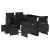 Set mobilier de grădină cu perne, 9 piese, negru, poliratan GartenMobel Dekor