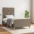 Cadru de pat cu tăblie, gri taupe, 90x190 cm, textil GartenMobel Dekor