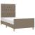 Cadru de pat cu tăblie, gri taupe, 100x200 cm, textil GartenMobel Dekor
