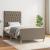 Cadru de pat cu tăblie, gri taupe, 100x200 cm, textil GartenMobel Dekor
