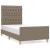 Cadru de pat cu tăblie, gri taupe, 100x200 cm, textil GartenMobel Dekor