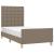 Cadru de pat cu tăblie, gri taupe, 100x200 cm, textil GartenMobel Dekor
