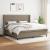 Pat box spring cu saltea, gri taupe, 200x200 cm, textil GartenMobel Dekor