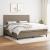 Pat box spring cu saltea, gri taupe, 200x200 cm, textil GartenMobel Dekor