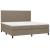Pat box spring cu saltea, gri taupe, 200x200 cm, textil GartenMobel Dekor