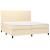 Pat box spring cu saltea, crem, 200x200 cm, textil GartenMobel Dekor