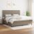 Pat box spring cu saltea, gri taupe, 200x200 cm, textil GartenMobel Dekor