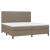 Pat box spring cu saltea, gri taupe, 200x200 cm, textil GartenMobel Dekor