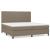 Pat box spring cu saltea, gri taupe, 200x200 cm, textil GartenMobel Dekor