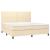 Pat box spring cu saltea, crem, 200x200 cm, textil GartenMobel Dekor