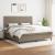 Pat box spring cu saltea, gri taupe, 200x200 cm, textil GartenMobel Dekor