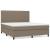 Pat continental cu saltea, gri taupe, 180x200 cm, textil GartenMobel Dekor