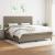 Pat box spring cu saltea, gri taupe, 200x200 cm, textil GartenMobel Dekor