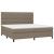 Pat box spring cu saltea, gri taupe, 200x200 cm, textil GartenMobel Dekor