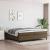 Pat box spring cu saltea, maro închis, 200x200 cm, textil GartenMobel Dekor