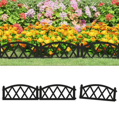 Borduri de gazon, 17 buc., negru, 10 m, PP GartenMobel Dekor