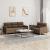 Set de canapele cu perne, 2 piese, maro, textil GartenMobel Dekor