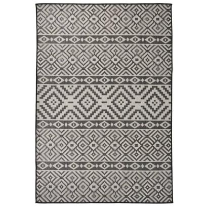 Covor de exterior, dungi negre, 160x230 cm, țesătură plată GartenMobel Dekor