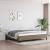 Cadru de pat, gri taupe, 200x200 cm, material textil GartenMobel Dekor