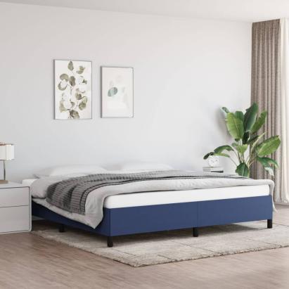 Cadru de pat, albastru, 200x200 cm, material textil GartenMobel Dekor