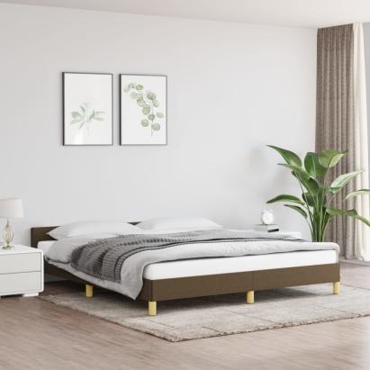 Cadru de pat cu tăblie, maro închis, 160x200 cm, textil GartenMobel Dekor
