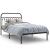Cadru de pat din metal cu tăblie, negru, 107x203 cm GartenMobel Dekor