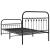 Cadru pat metalic cu tăblii de cap/picioare, negru, 100x200 cm GartenMobel Dekor