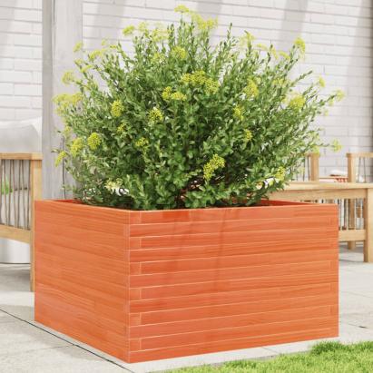 Jardinieră grădină, maro ceruit, 80x80x45,5 cm, lemn masiv pin GartenMobel Dekor