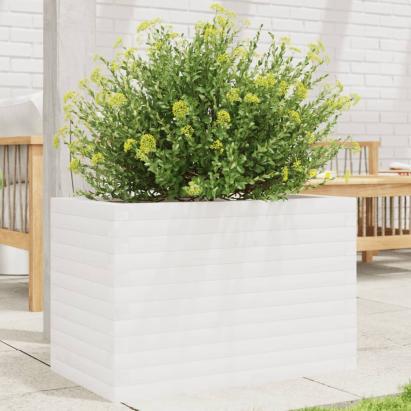 Jardinieră de grădină, alb, 70x40x45,5 cm, lemn masiv de pin GartenMobel Dekor