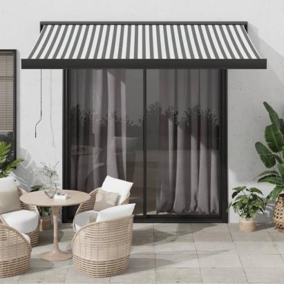Copertină retractabilă antracit/alb, 3x2,5 m, textil/aluminiu GartenMobel Dekor