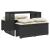 Set mobilier de grădină cu perne, 3 piese, negru, poliratan GartenMobel Dekor