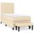 Pat box spring cu saltea, crem, 90x190 cm, textil GartenMobel Dekor