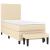 Pat box spring cu saltea, crem, 90x190 cm, textil GartenMobel Dekor