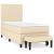 Pat box spring cu saltea, crem, 100x200 cm, textil GartenMobel Dekor