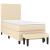 Pat box spring cu saltea, crem, 100x200 cm, textil GartenMobel Dekor