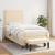 Pat box spring cu saltea, crem, 90x190 cm, textil GartenMobel Dekor