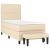 Pat box spring cu saltea, crem, 90x190 cm, textil GartenMobel Dekor