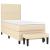 Pat box spring cu saltea, crem, 90x200 cm, textil GartenMobel Dekor