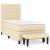 Pat box spring cu saltea, crem, 80x200 cm, textil GartenMobel Dekor