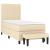Pat box spring cu saltea, crem, 100x200 cm, textil GartenMobel Dekor