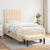 Pat box spring cu saltea, crem, 100x200 cm, textil GartenMobel Dekor