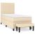 Pat box spring cu saltea, crem, 100x200 cm, textil GartenMobel Dekor